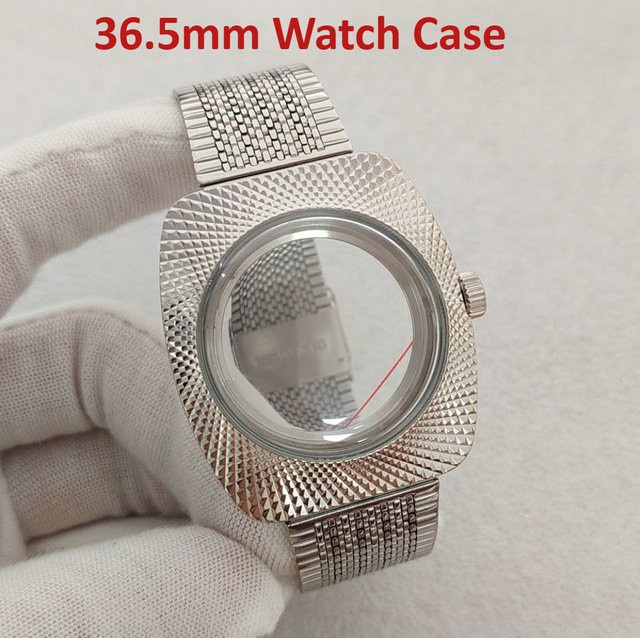 ANST Uhrengehäuse mit Uhrenarmband, Edelstahl, Milanaise, Silber, 36,5 mm, Unisex - Bild 1