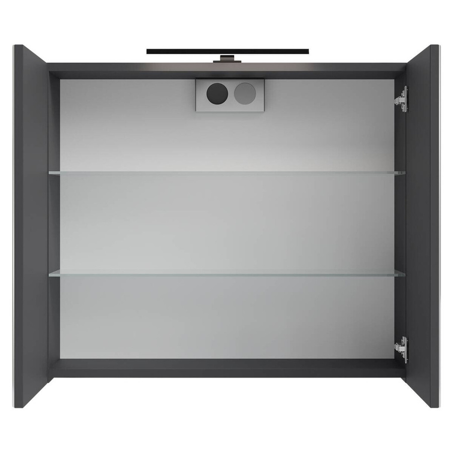 byLIVING Spiegelschrank SPREE in Anthrazit mit LED-Beleuchtung und Soft-Close-Türen, B/H/T: 70 x 60 x 15 cm - Bild 3