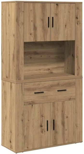 vidaXL Highboard Artisan-Eiche in Braun aus Holzwerkstoff und Altholz, B/T/H: 80 x 33 x 150 cm - Bild 1