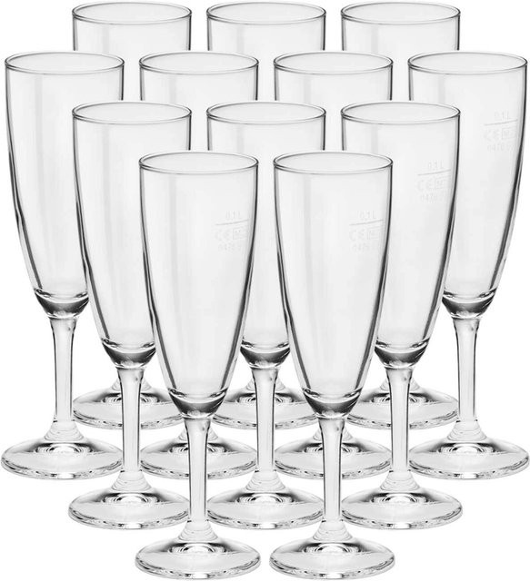 Bormioli Rocco Sektkelche Champagne Flute, transparent, 12er Set, 0,1 l - Bild 1