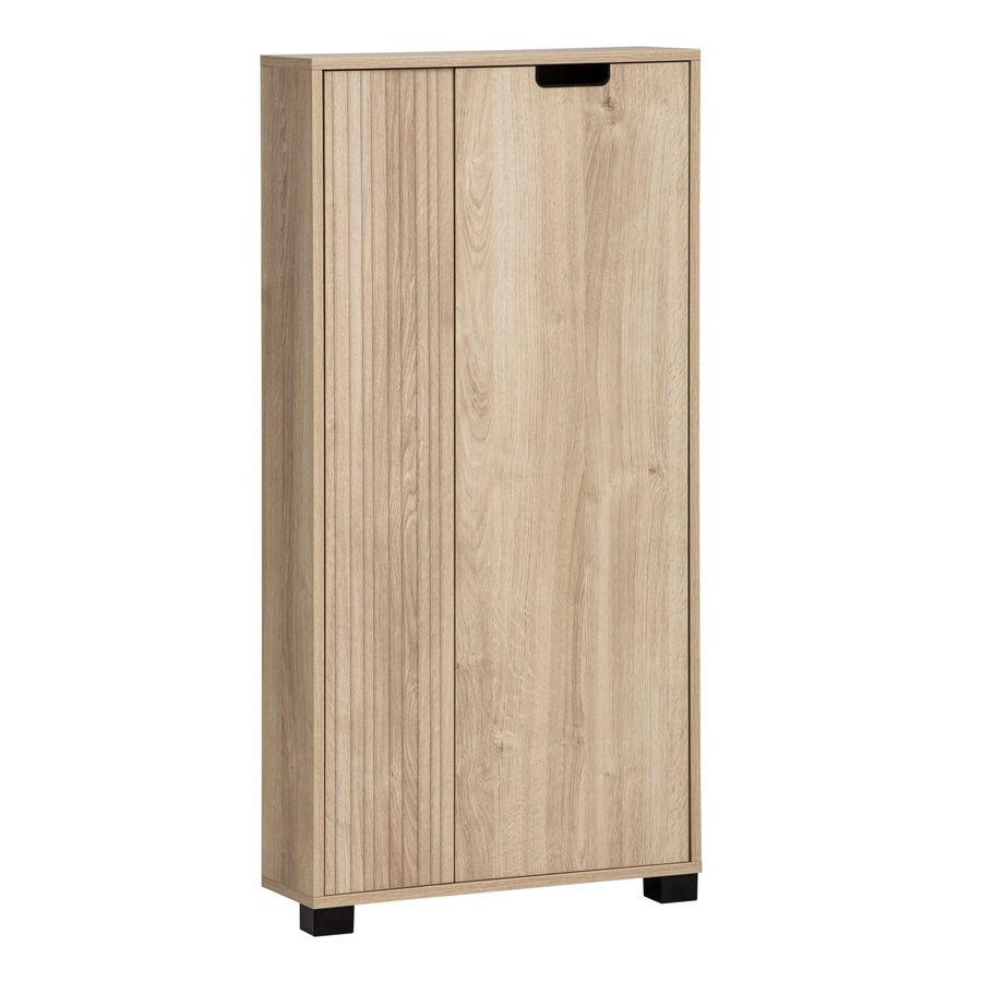 Schildmeyer Highboard Emmik HB 600 in Eiche und Weiß Matt, modern mit Schwenktüren, B/H/T: 124 x 59,8 x 19,6 cm - Bild 2