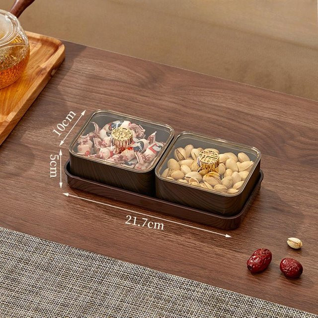 Yiran Furniture Obstschale in Holzoptik mit Retro-Design, braun - Bild 1