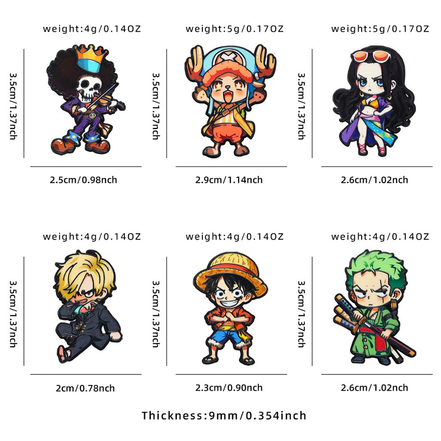 Bandai One Piece Cartoon-Charakter-Broschen-Set Q-Version, 1/6 Stück - Bild 4