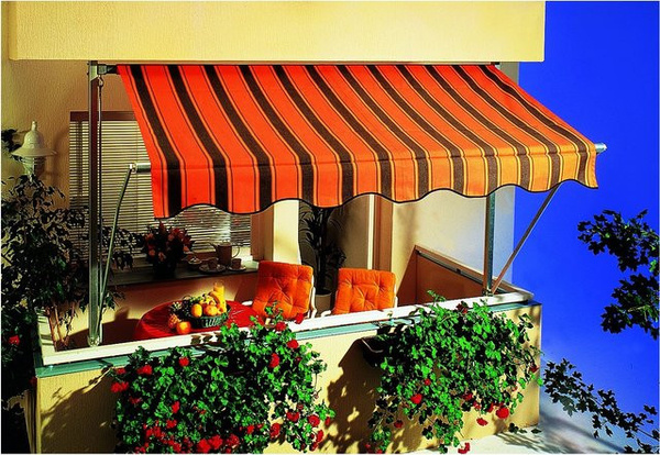Spettmann Fallarmmarkise Line, Gestell silber, Stoff orange/braun, B/H: 300 x 130 cm