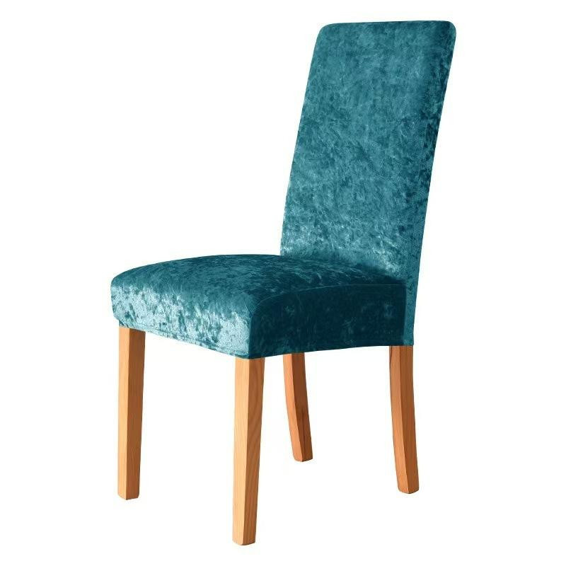 Yiran Furniture Elastischer Stuhlbezug aus Samtstoff mit Gold-Diamant-Muster für Esszimmerstühle, B/T/H: 23 x 18 x 3 cm, Farbe: Gold - Bild 1