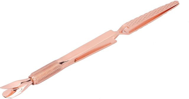 Koogeelife Nagelkunst Pinzette und Nagelhautschieber, Edelstahl, Rose Gold - Bild 1