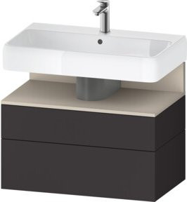Duravit Waschtischunterschrank Qatego in Schwarz mit 1 Schrank und 1 Auszug, Wandmontage, B/T/H: 79 x 47 x 59 cm - Bild 1