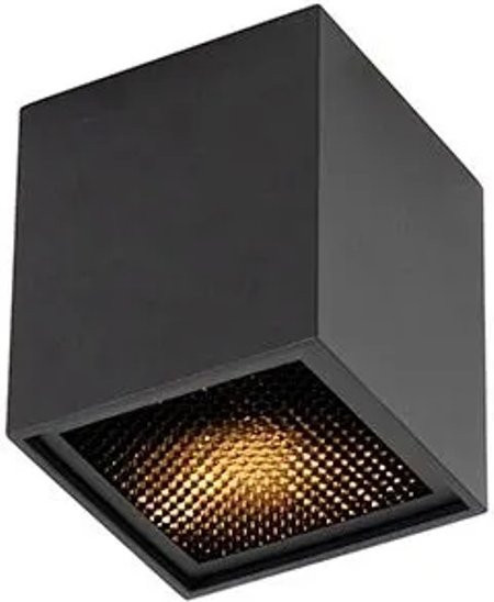 QAZQA Qubo Honey Aufbaustrahler Schwarz aus Aluminium mit GU10 Fassung und Dimmfunktion - Bild 1
