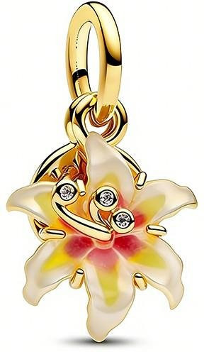 zjy8 Anhänger, Blume, Perle, Zirkonia, Silber, Gold, Damen - Bild 1