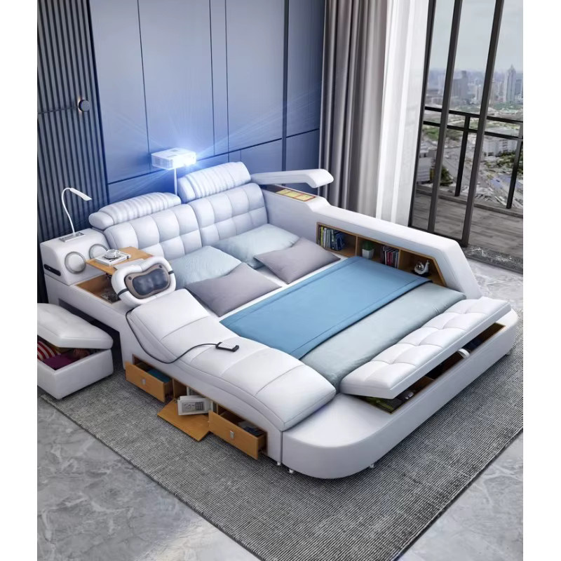 MODX Smart-Bett elektrisch verstellbar mit Massagefunktion und Schubladen in Weiß, B/T: 150 x 200 cm - Bild 2