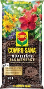 COMPO Blumenerde Sana für Zimmerpflanzen, Balkonpflanzen und Gartenpflanzen mit Perlite, 20 l - Bild 1