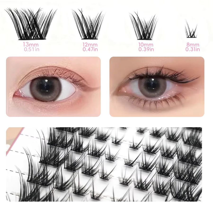 Anlinnet Fox Eye Wimpernbüschel, 80 Stück, Natürlicher Look - Bild 4