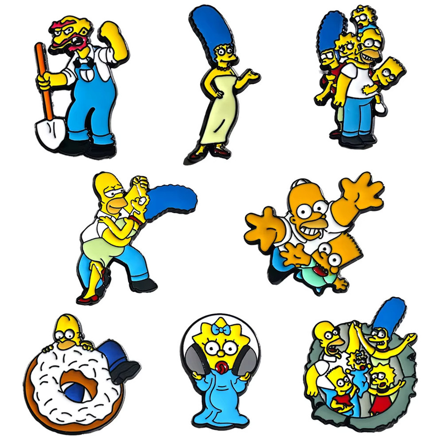 The Simpsons Broschen-Set, 8-teilig, Emaille, Bunt, Unisex - Bild 4