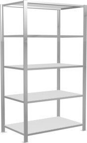 Schulte Grundregal Büro-Steckregal MULTIplus150 in Lichtgrau mit 5 Fachböden und Mittelanschlag, B/T/H: 180 x 60 x 100 cm - Bild 1