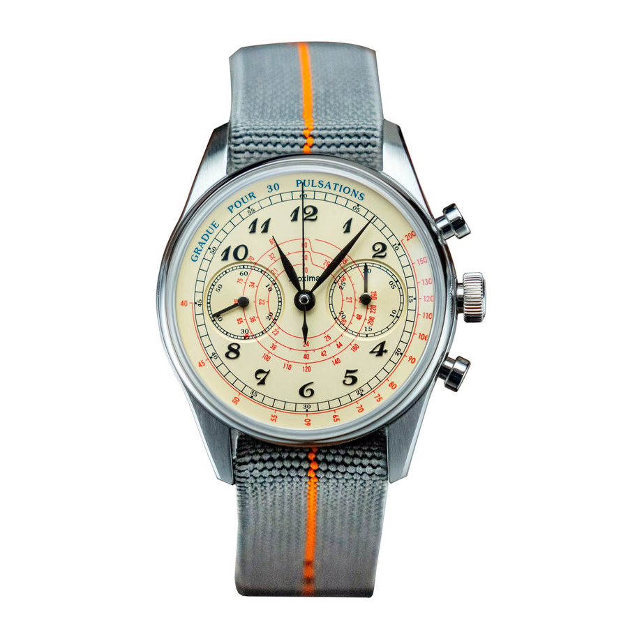Proxima Chronograph, Herren, Edelstahl, Handaufzug, 39 mm, Textil/NATO - Bild 4