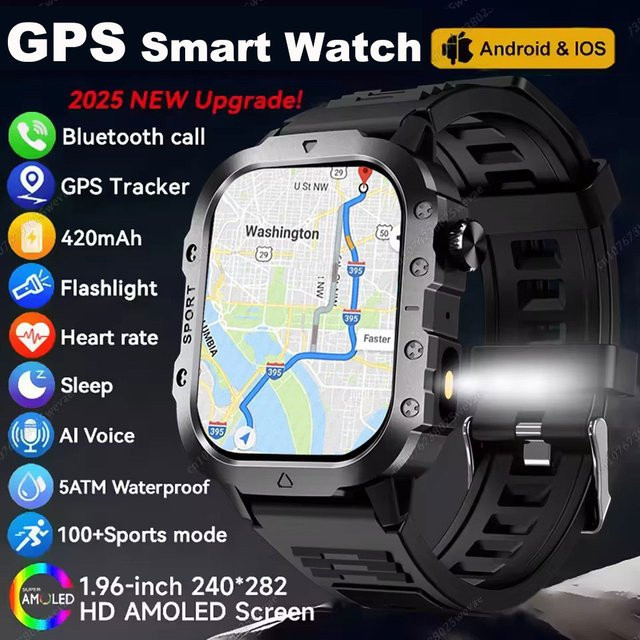 Ola Esporte Smartwatch, GPS, Herzfrequenz, Schwarz, Silikon, Herren - Bild 1