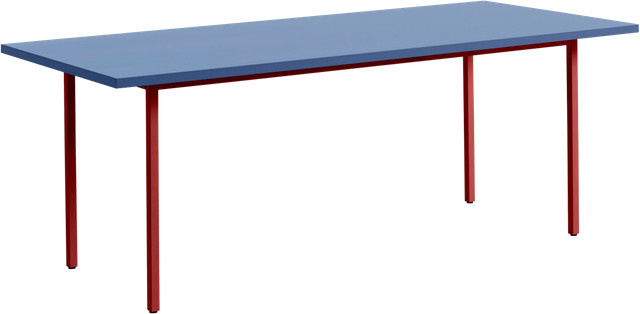 HAY Two Colour Tisch Rechteckig in Blau Multicolour aus Valchromat und Stahlrohr - Bild 1
