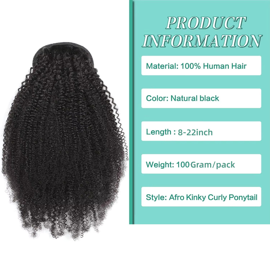 Anemone Afro Kinky Curly Pferdeschwanz, 20 Zoll, Damen, Lockiges Haar - Bild 3
