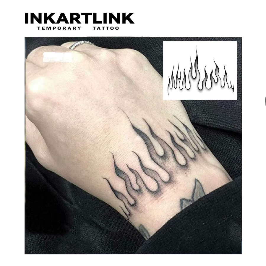 INKARTLINK Temporäres Flammen-Tattoo, wasserfest, semi-permanent - Bild 2