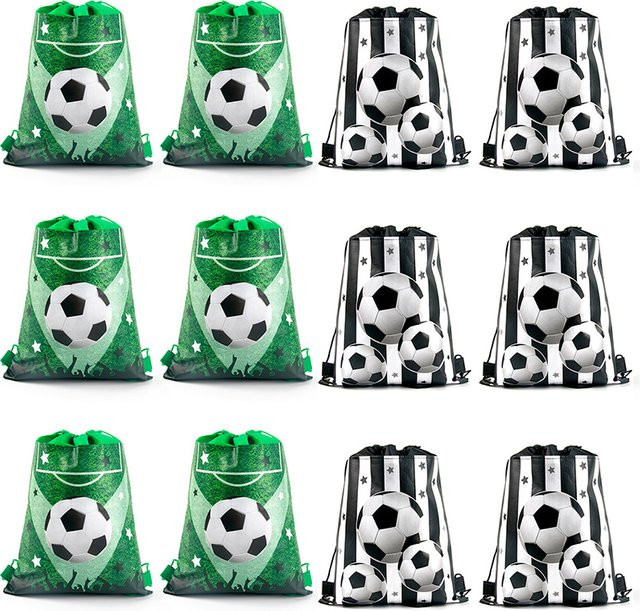 Joy-enlife Fußball Geschenktüten aus Vlies mit Kordelzug für Kindergeburtstage und Sportpartys - Bild 1