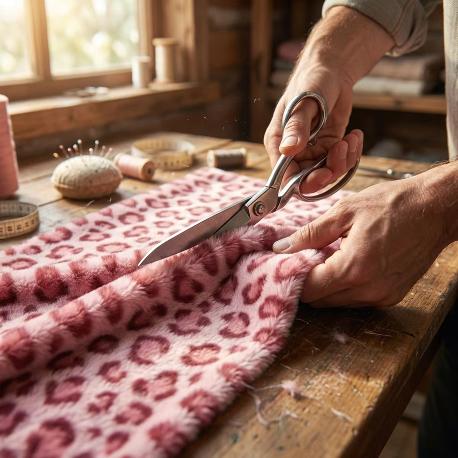 SEWBATO Kunstfell-Stoff mit Leopardenmuster in Braun für DIY-Handwerk und Polsterung - Bild 3