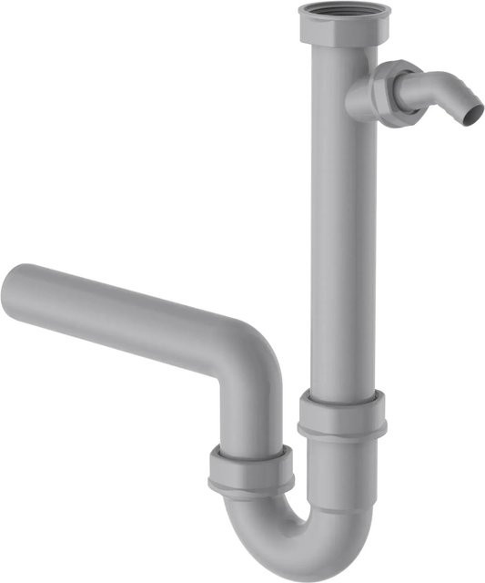 Kirchhoff Eco Save Siphon für Küchenspülen aus recyceltem Kunststoff in Grau mit 40 mm Anschluss und 1 1/2 Zoll Gewinde - Bild 1