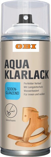OBI Klarlack Spray Transparent Seidenglänzend Wasserbasiert 400 ml - Bild 1