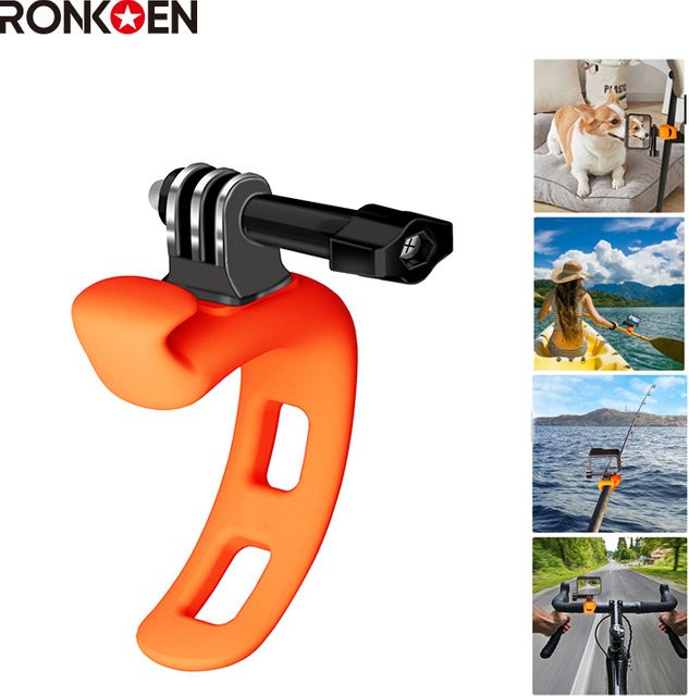 Ronkoen Mini Flexible Halterung aus Silikon für GoPro, Insta360 und DJI Action Cameras, Orange - Bild 1