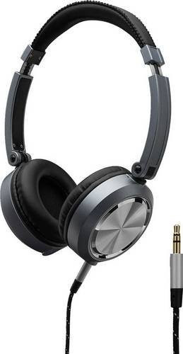 Monacor MD-460 Over Ear Kopfhörer kabelgebunden Schwarz Silber mit 3,5 mm Klinkenanschluss, schwenkbare Ohrmuscheln und faltbare Bauweise - Bild 1