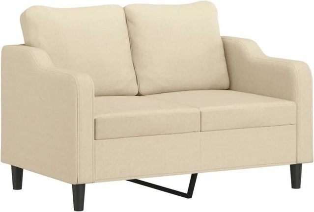 vidaXL 2-Sitzer-Sofa in Beige mit Stoffbezug und Metallrahmen, modern und linear gestaltet, Breite: 138 cm, Tiefe: 80 cm, Höhe: 77 cm - Bild 1