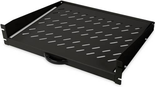Digitus Professional Ausziehbarer 19 Zoll Netzwerkschrank-Geräteboden DN-19-TRAY-2-450-SW Schwarz, 2 HE - Bild 1
