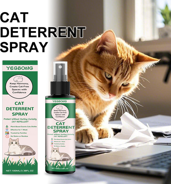 Yegbong Katzenabschreckungsspray zum Schutz von Möbeln, Teppichen und Pflanzen, Trainingshilfe für deine Katze, 100 ml, multicolour - Bild 1