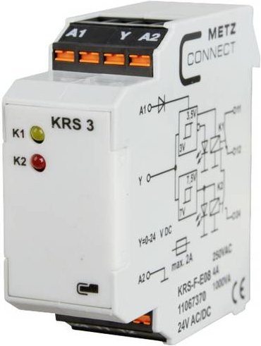 Metz Connect Schwellwertschalter 24 V/AC, V/DC mit 1 Wechsler in Weiß 11067370 - Bild 1