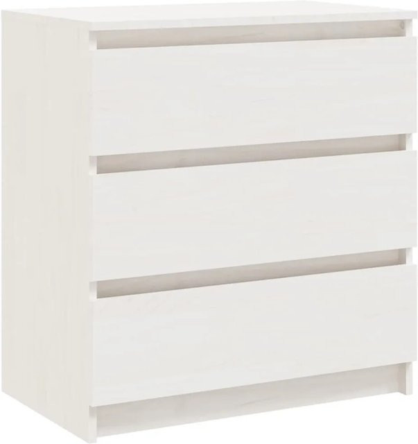 vidaXL Nachttisch aus Kiefer Massivholz in Weiß, B/T/H: 60 x 36 x 64 cm - Bild 1