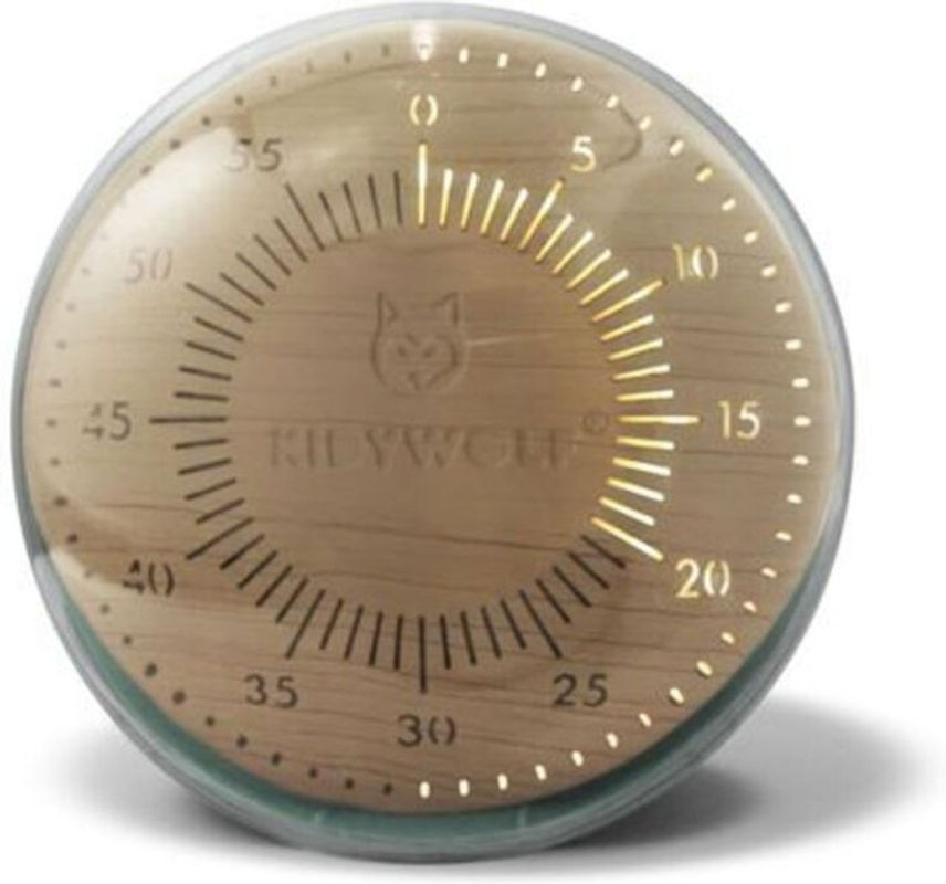 Kidywolf Analoger LED Timer aus Holz in Braun im skandinavischen Design für Kinder rund - Bild 1