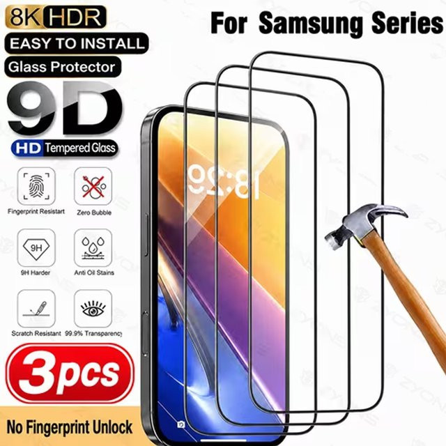 Samsung HD Displayschutzfolie aus gehärtetem Glas, transparent, 1/3 Stück - Bild 1