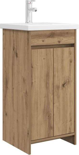 vidaXL Badezimmerschrank mit Waschbecken in Artisan-Eiche, modern und freistehend, Braun - Bild 1