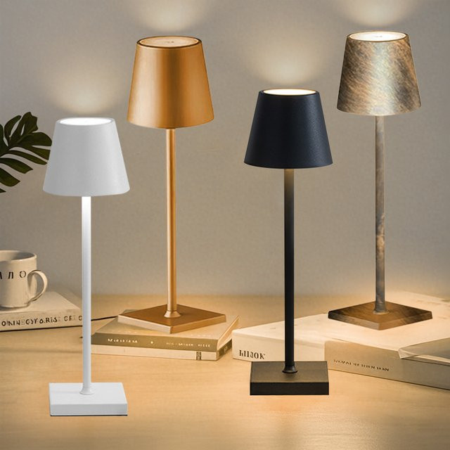 AVACOM LED-Schreibtischlampe in Schwarz, kabellose Tischlampe mit Touch-Funktion, USB wiederaufladbar und 3-farbigem RGB-Licht für Wohnzimmer und Schlafzimmer - Bild 1