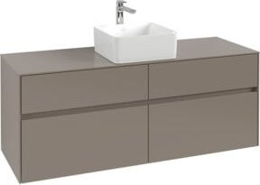 V&B Waschtischunterschrank Collaro in Cashmere Grey mit Waschtisch und LED-Beleuchtung, B/T/H: 140 x 54,8 x 50 cm - Bild 1
