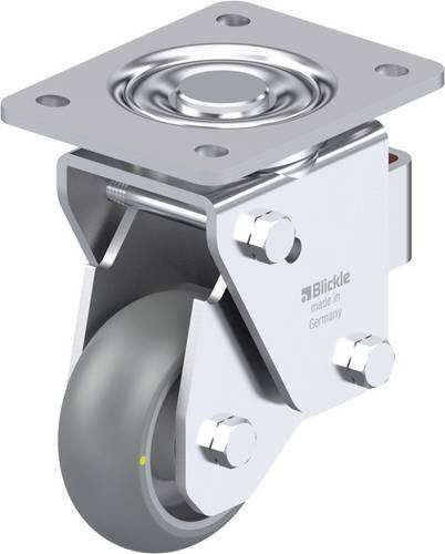Blickle Stahlblech-Lenkrolle LHF-ALTH 101K-3-AS-FA-CO in Silber, Rad-Durchmesser: 100 mm, Tragfähigkeit: 350 kg - Bild 1