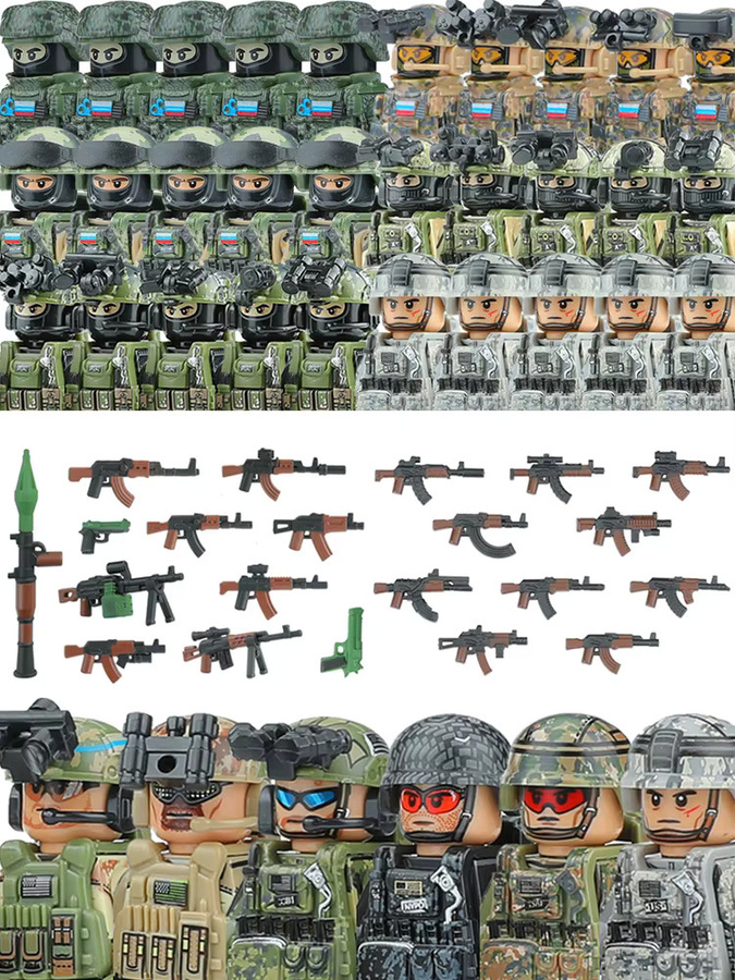 Brangdy Special Forces Militärfiguren Bausteine SWAT Soldaten Set mit Schild und Waffen in Multicolour - Bild 2
