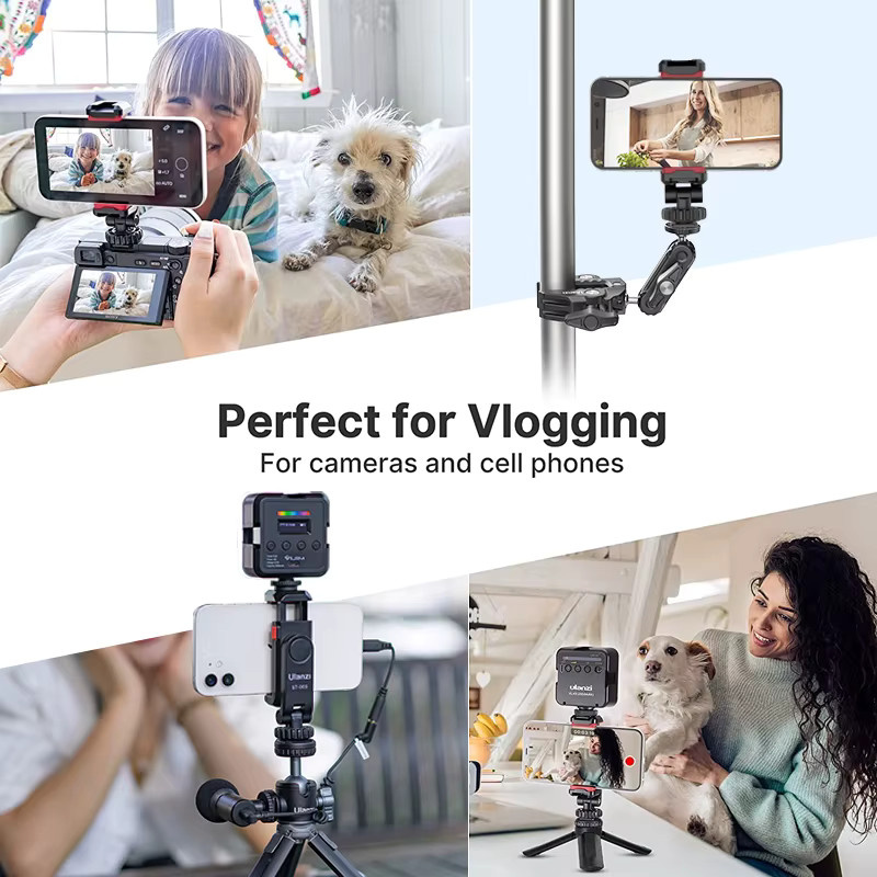 Ulanzi ST-06S Universal 360 Grad Handy Clip Halter mit 1/4 Zoll Schraube für Stativ Mount Adapter, Schwarz - Bild 5