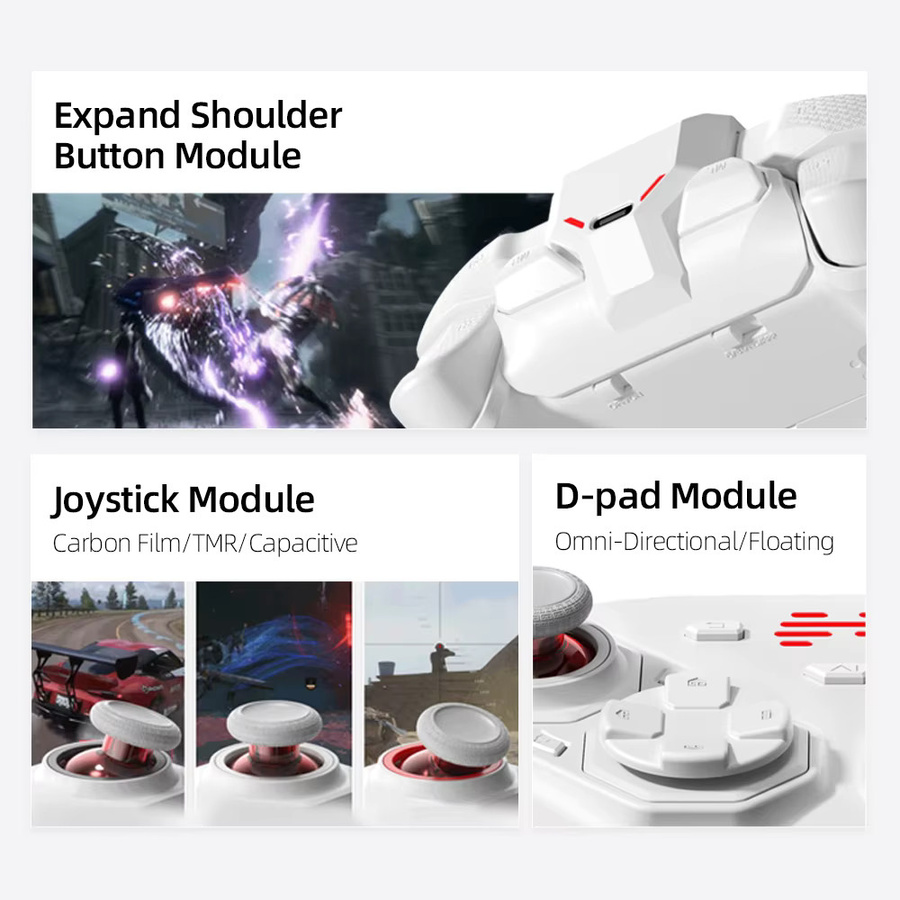 BEITONG PanGu Modularer Kabelloser Gaming-Controller für PC, Nintendo Switch und Mobilgeräte, Farbe: Weiß - Bild 2