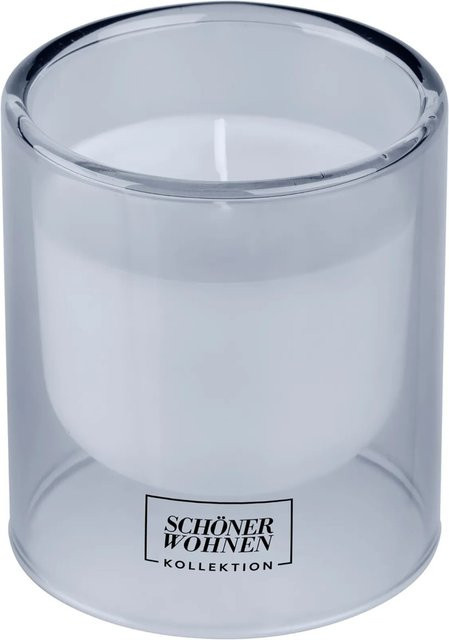 Schöner Wohnen Duftkerze S Cotton im Glas Blau, Durchmesser: 7,5 cm, Höhe: 8,5 cm - Bild 1