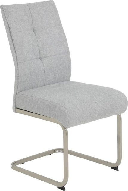 4er-Set Schwingstühle Hela in Grau mit Microfaser-Webstoff und Metallgestell, B/H/T: 50 x 99 x 66 cm - Bild 1