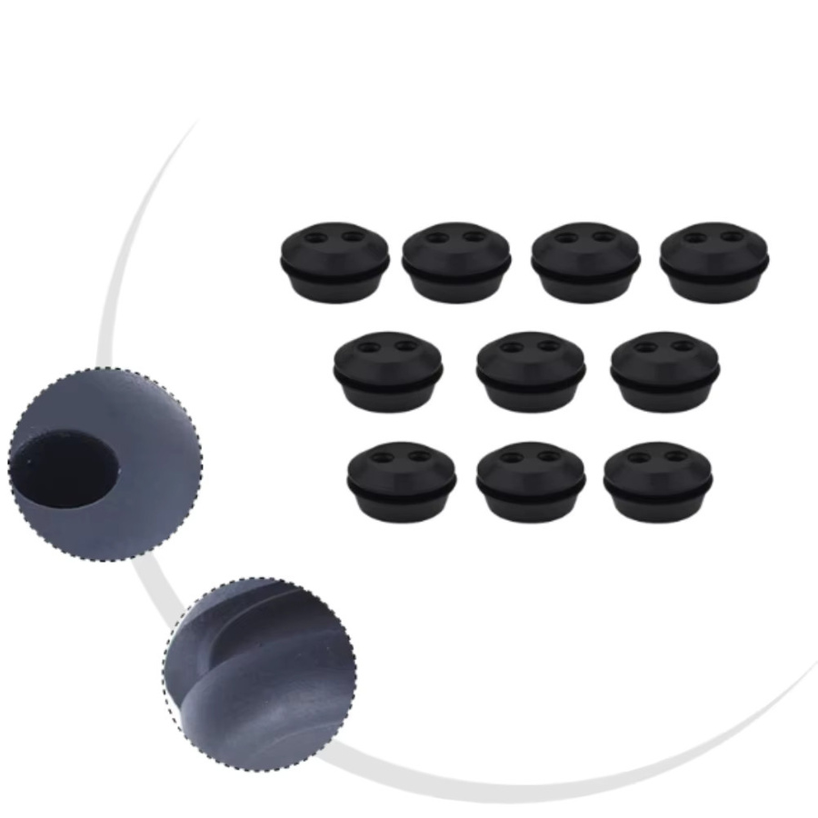 10 Stück Kraftstofftank-Gummitüllen von To-ro in Schwarz mit 2 Löchern und 21,5 mm Durchmesser für Trimmer und Freischneider - Bild 6