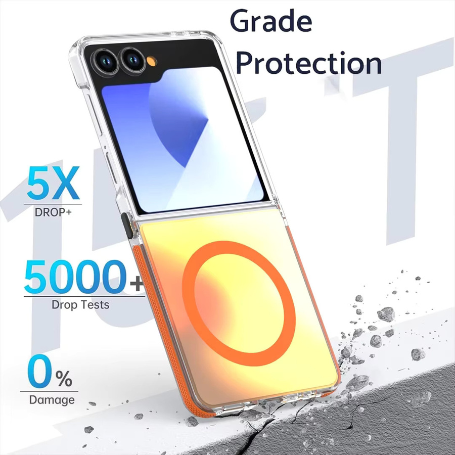 Fashion Glare Dopamin Magnetische Ladehülle für Samsung Galaxy Flip 7 FE 6 5 4 in Bunt und Schwarz mit Anti-Drop-Puffer-Schutz - Bild 3