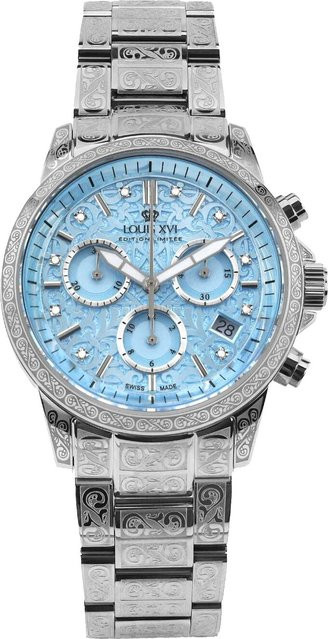 LOUIS XVI Chronograph, Edelstahl, Blau, Quarz, 38 mm, Damen - Bild 1