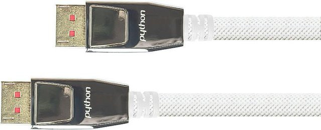 PYTHON® Series DisplayPort 1.4 Anschlusskabel in Weiß, 5m, 8K / UHD-2 @60Hz, mit Vollmetallstecker und vergoldeten Kontakten - Bild 1