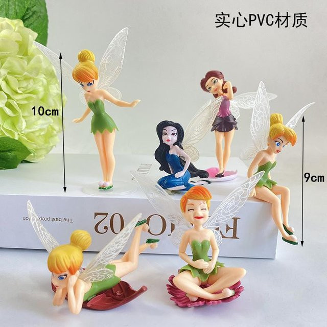 PRELEXT Tinkerbell Puppen Mini Fee Figur, 6-teiliges Set, beige, ab 14 Jahren - Bild 1